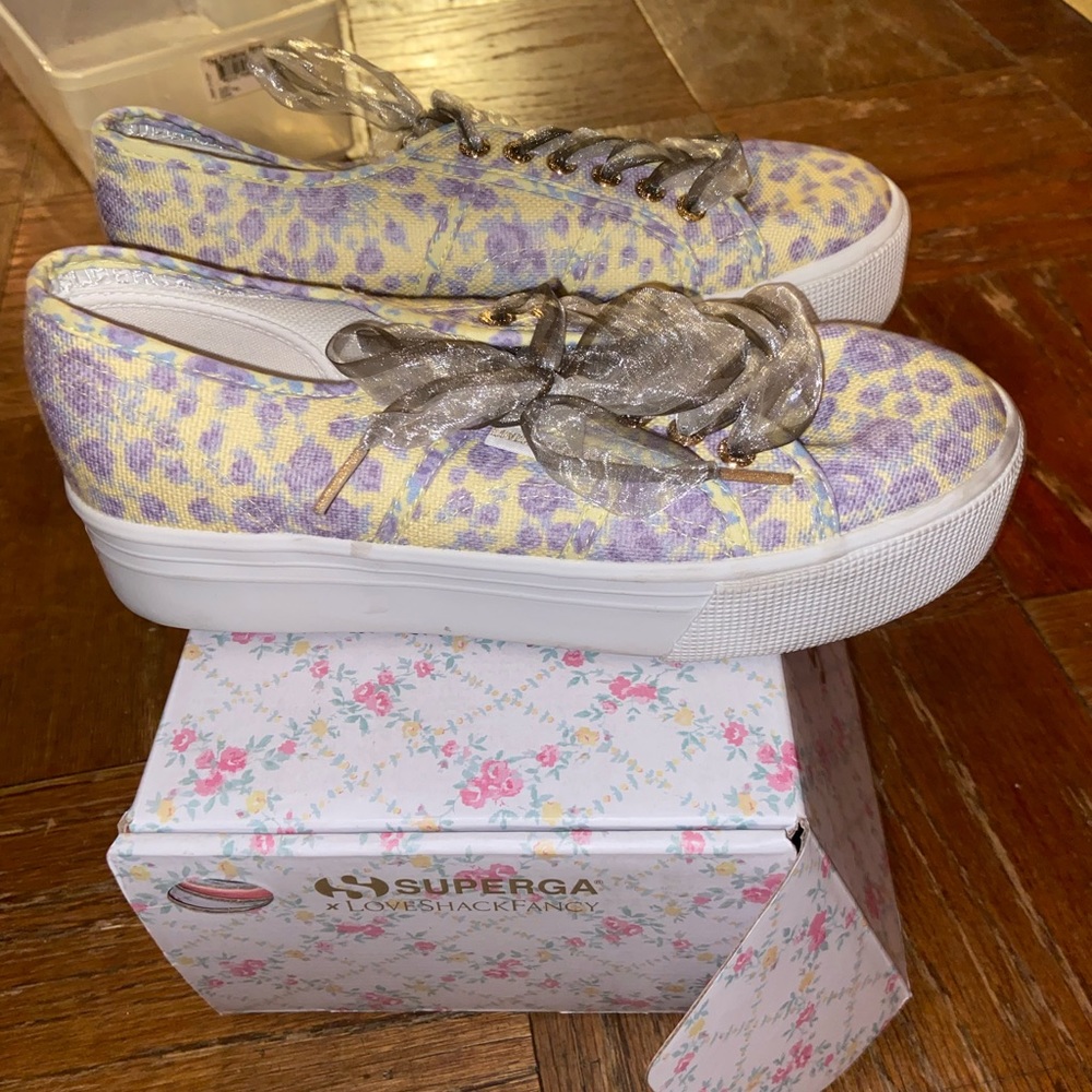 SUPERGA X LOVESHACKFANCY platform sneaker purple rain. Size 8.5. New with box